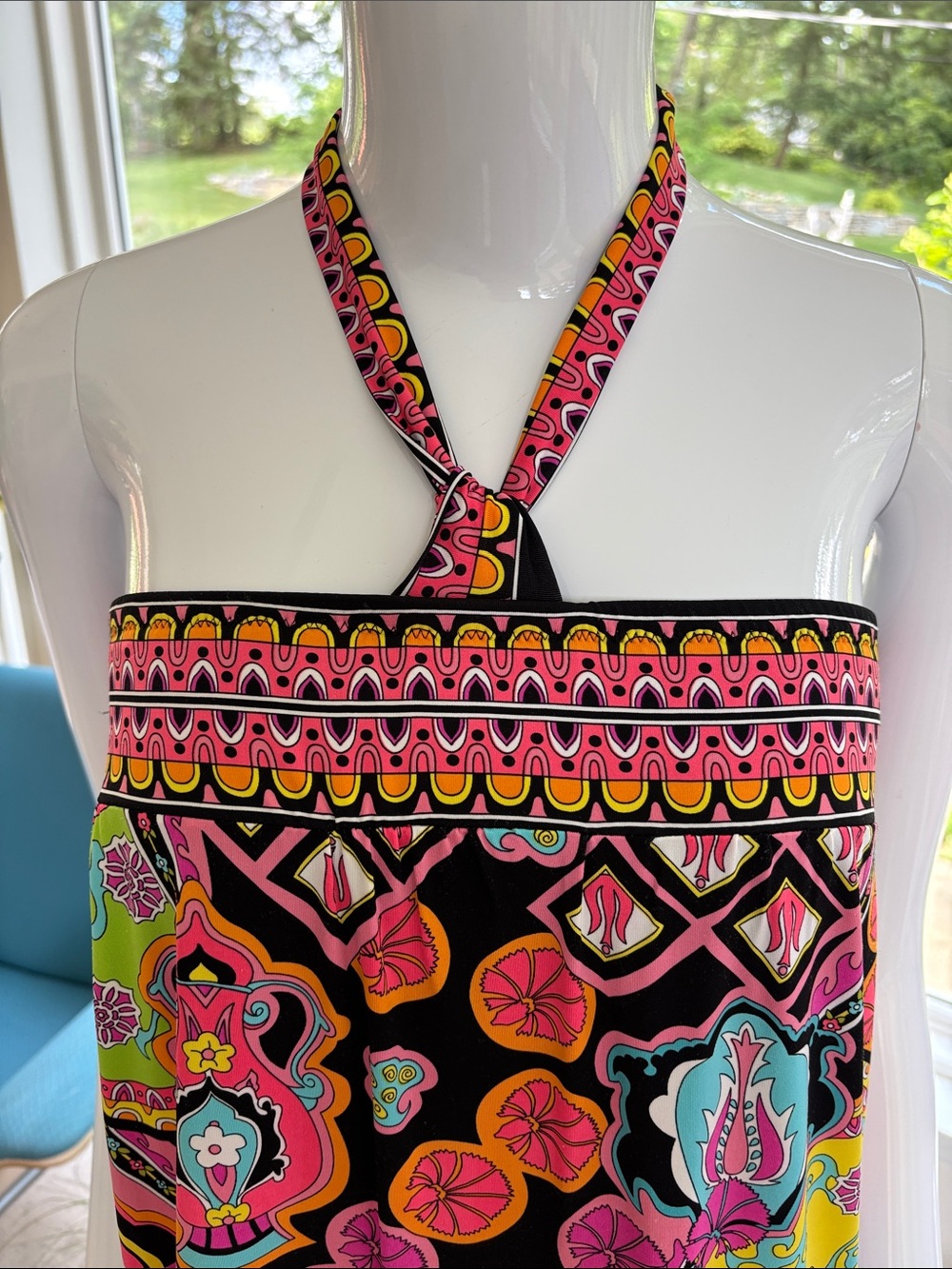 Trina Turk Psychedelic Halter Sarong Dress - Picture 5 of 9